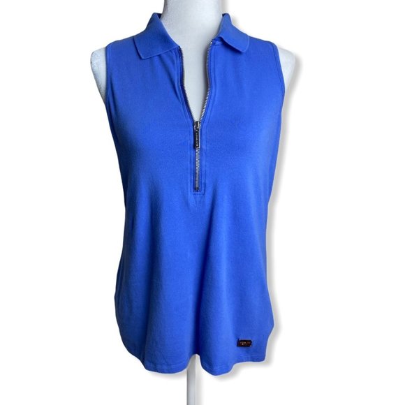 MICHAEL Michael Kors Tops - MICHAEL Michael Kors Blue Sleeveless Polo